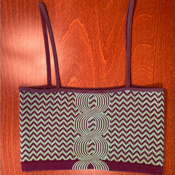 Patterned Zara Crop Top with Thin Straps in M/L, also fits S - Picture 2 of 3